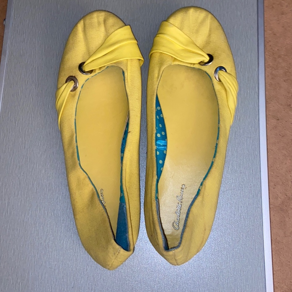 Yellow ballet flats